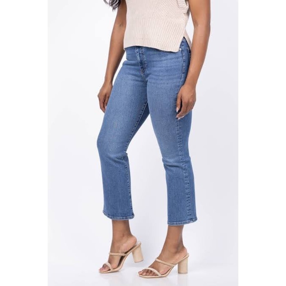 FRAME Women Light Wash High Rise Cropped Kick Flare Jeans Plus Size 16/18